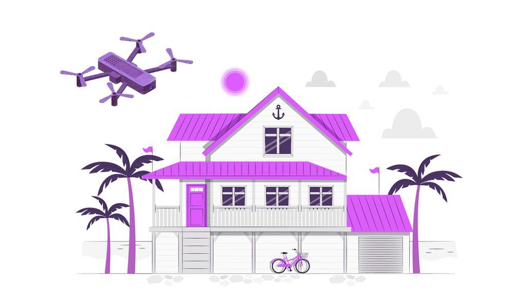 Flying drone over your own house